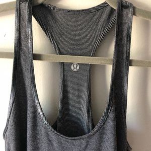 Lululemon gray striped tank